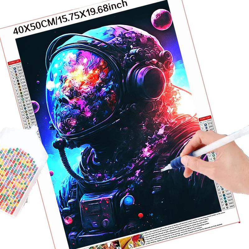 Astronaut Pattern Diamond Arts Colorful Painting Kit without Frame, 5D Diamond Arts Crafts Kit, Wall Art Decorations for Living Room Bedroom