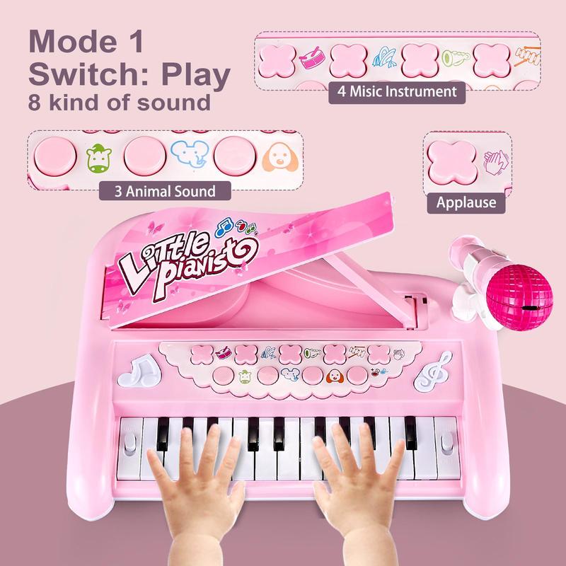 22 Key Musical Keyboard Toy with Microphone, 1 Count Piano Toy for Gift, Early Education Musical Instrument Toy, Christmas Gift