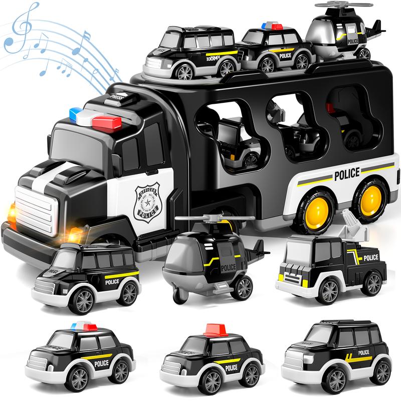 Engineering Vehicles, Police Vehicles, Fire Trucks, Green Military Vehicles, Blue City Cars, 5-in-1, 7-in-1, Various Specifications, Pull-back Cars, Toy Cars Christmas Birthday Gift