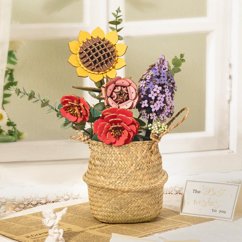 DIY Wooden Flower Bouquet 3D Wooden Puzzle