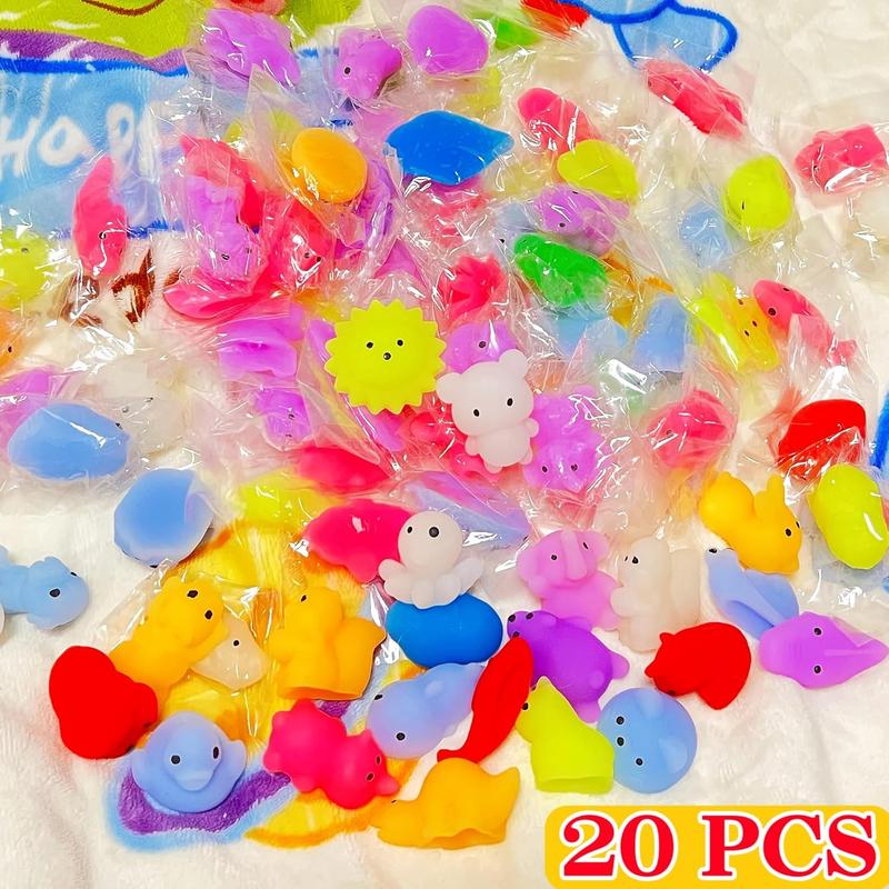 20pcs Mochi Soft Toys Party Favors for Kids, Mini Cute Soft Mochi for Kids, Sensory Squeeze Toys, Bulk, Great as Kids Prizes, Easter Basket and Gift Bag Fillers