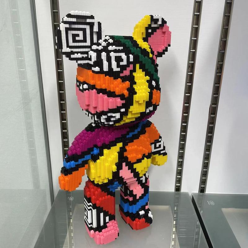 Colorful Mummy Medium Bear- Multi Color Compressed Link Small Building Block Series（5800pcs）