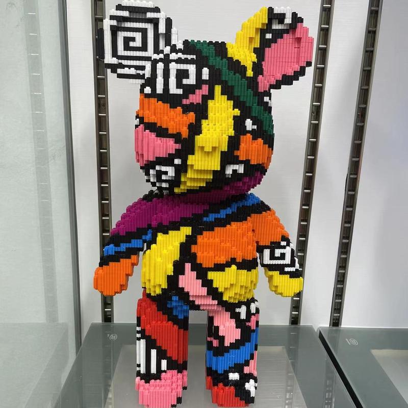 Colorful Mummy Medium Bear- Multi Color Compressed Link Small Building Block Series（5800pcs）