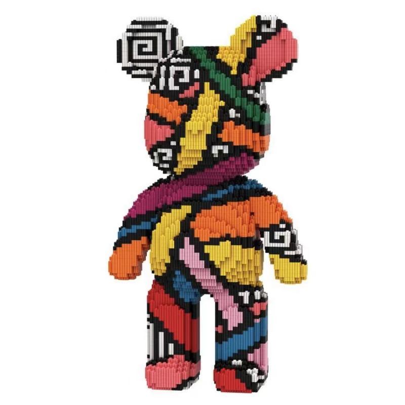 Colorful Mummy Medium Bear- Multi Color Compressed Link Small Building Block Series（5800pcs）