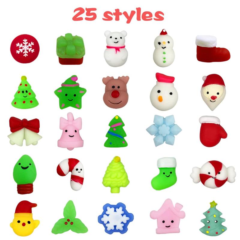 100 PCS Christmas Mochi Toys Squishies Christmas Toys for Kids Girls Boys Toddlers Christmas Party Favors Stocking Stuffers Gifts