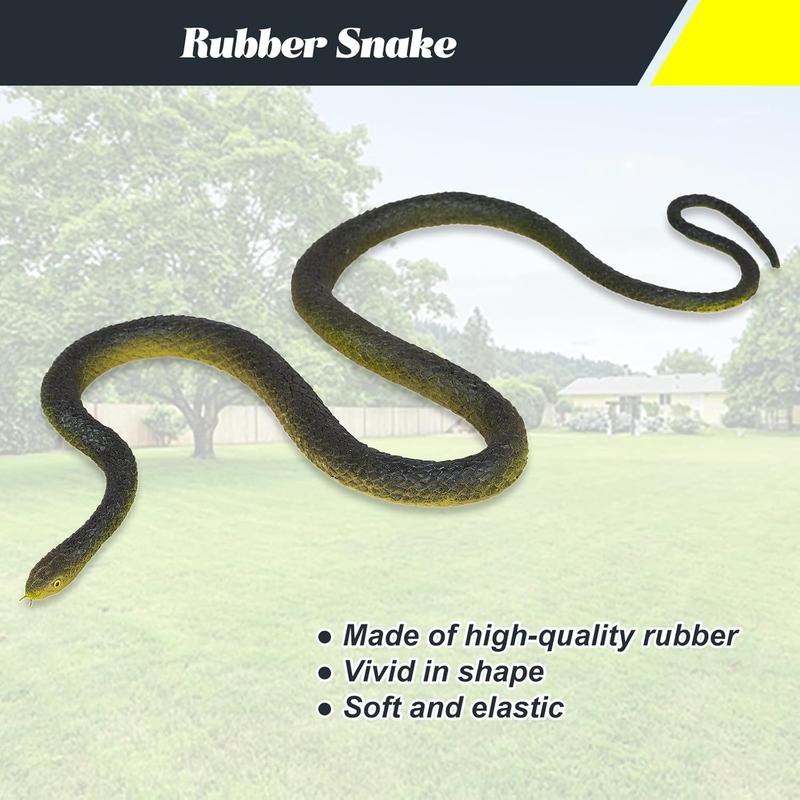 Snake Prank with String Clip, Golf Snake Prank, Rubber Fake Snake Prank with String, Rubber Snake Tricky Toy, Gag Gift (6.56 ft String, 3.9 ft Rubber Snake)