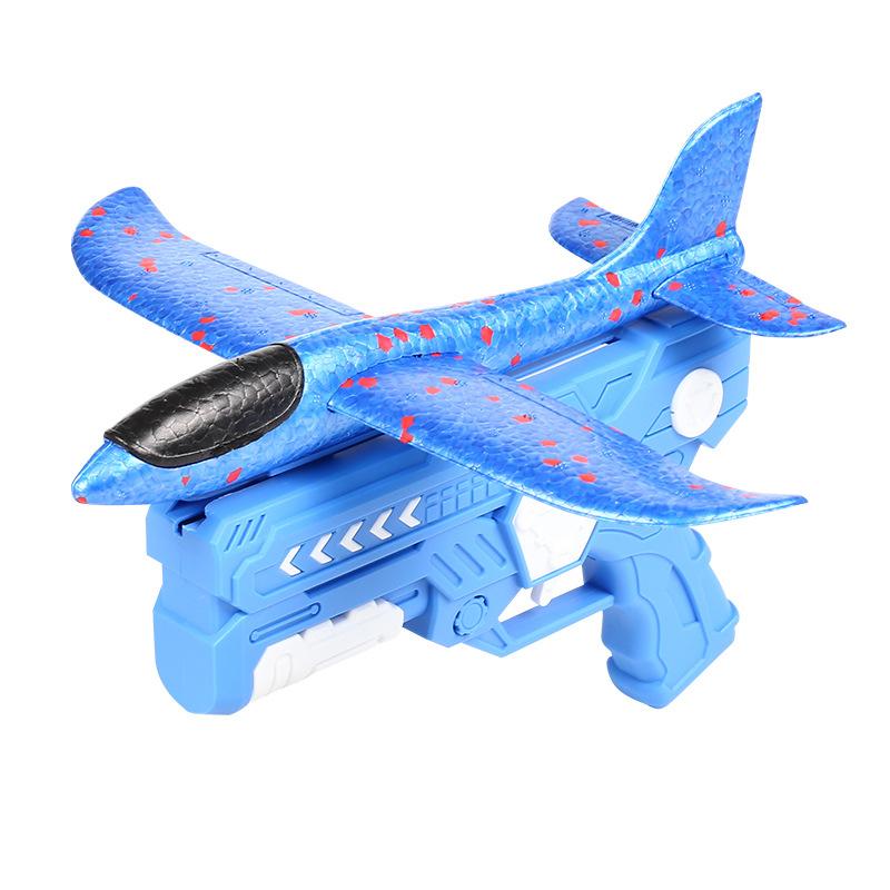 Airplane Shooter Toy, 1 Count Bubble Plane Launcher with 1 Count Random Color Aircraft, Outdoor Shooting Toy for Kids Boys and girls catapult airplane gun mode