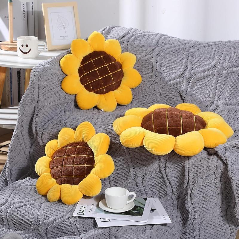 Sunflower Design Plush Pillow, Soft Stuffed Toy, Cute Plush for Kids and Adults, Comfortable Soft Plush for Home Decor, Home Items