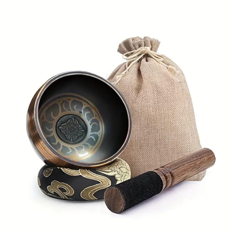 Singing Bowl Set, 1 Set Meditation Sound Bowl Kit with Mallet, Creative Gift for Yoga Meditation