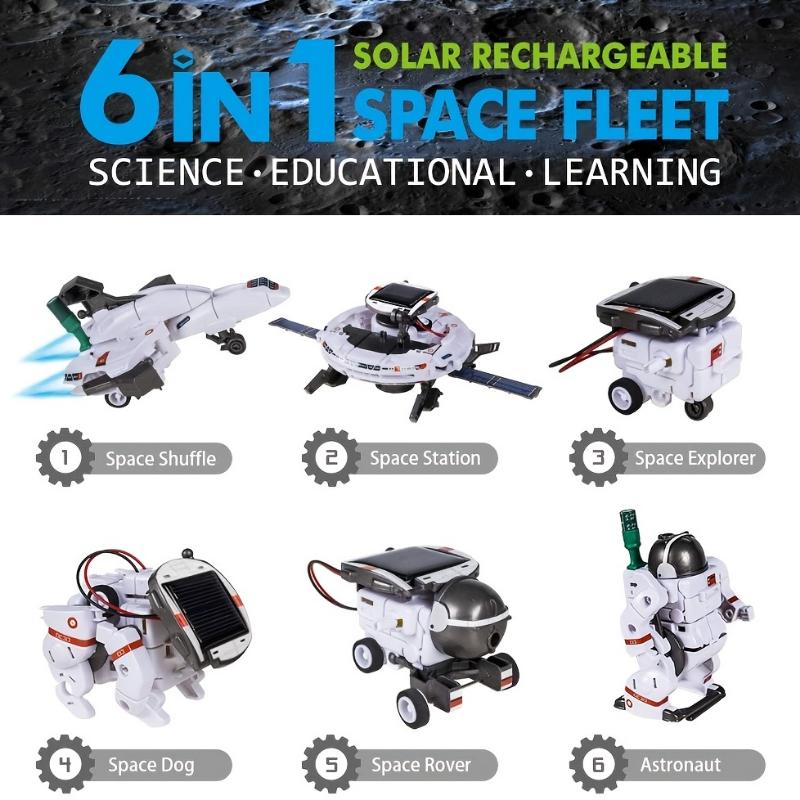 6-in-1 STEM Solar Robot Kit Toys Gifts For Kids 8 9 10 11 12 13 Years Old, Educational Building Science Experiment Set Birthday For Kids Boys Girls, Halloween, Christmas and Thanksgiving Day gift