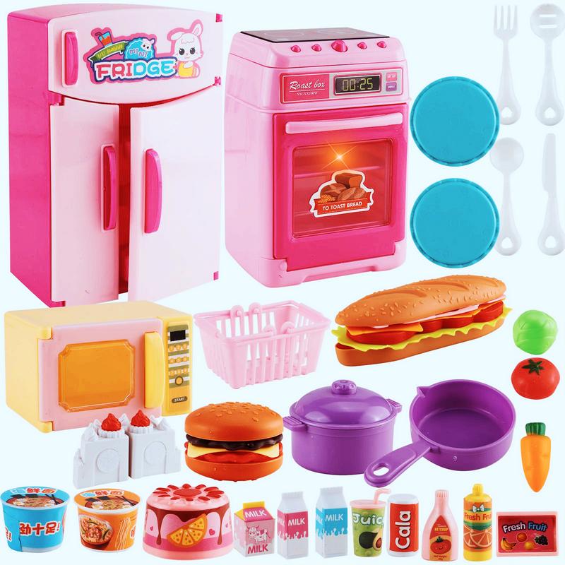 Children's Home Appliance Toy Set for Girls, Featuring Juicer, Vacuum Cleaner, Washing Machine, Sewing Machine, Iron, Refrigerator, Oven, and Mixer