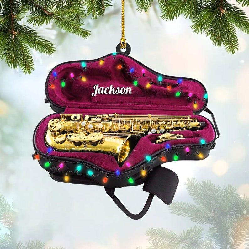 (*Add Custom in seller message) Personalized Saxophone Ornament, Saxophone Player, Saxophone Gifts