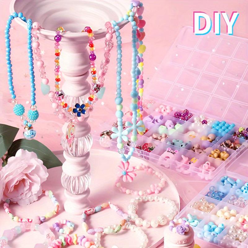 Random Color Bead Bracelet Making Kit, 500 760pcs Jewelry Making Supplies, DIY Jewelry Making Kit for Necklace, Bracelet, Earrings, Pendant, Fun Creative Gift