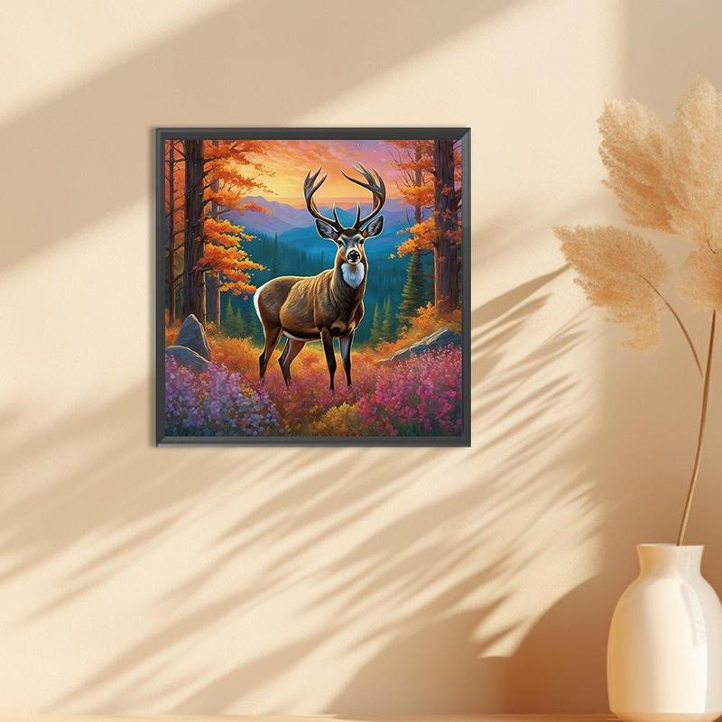 Deer Pattern DIY Diamond Arts Colorful Painting Kit without Frame, DIY 5D Diamond Arts Colorful Painting Kit, Wall Art Decor for Home Living Room