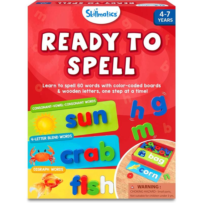 Skillmatics Preschool Learning Activity - Ready to Spell, Stage-Based Learning to Improve Vocabulary & Spelling, Educational Toy, Gifts for Boys & Girls Ages 4, 5, 6, 7