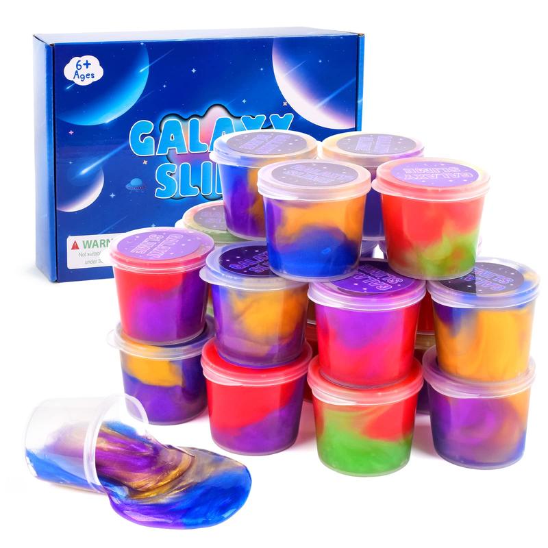 Kids Party Favors Slime Putty, 16 Pack Galaxy Slime Bulk, Slime Kit for Girls & Boys, Slime, Birthday Gifts, Easter Basket Stuffers for Kids