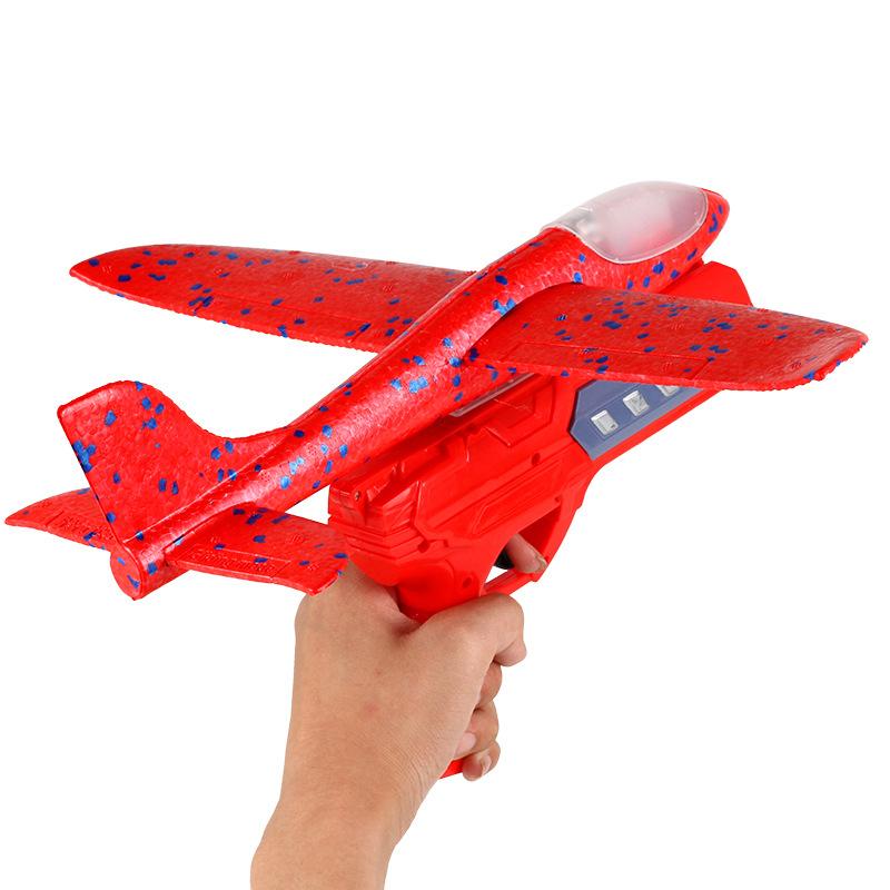 Airplane Shooter Toy, 1 Count Bubble Plane Launcher with 1 Count Random Color Aircraft, Outdoor Shooting Toy for Kids Boys and girls catapult airplane gun mode