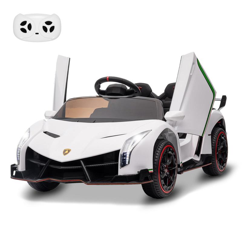 12V Licensed Lamborghini Veneno Ride On Car w Remote Control, Scissor Doors, LED Lights, Rocking & Music, Battery Powered, Multiple Colors