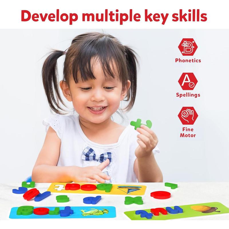 Skillmatics Preschool Learning Activity - Ready to Spell, Stage-Based Learning to Improve Vocabulary & Spelling, Educational Toy, Gifts for Boys & Girls Ages 4, 5, 6, 7