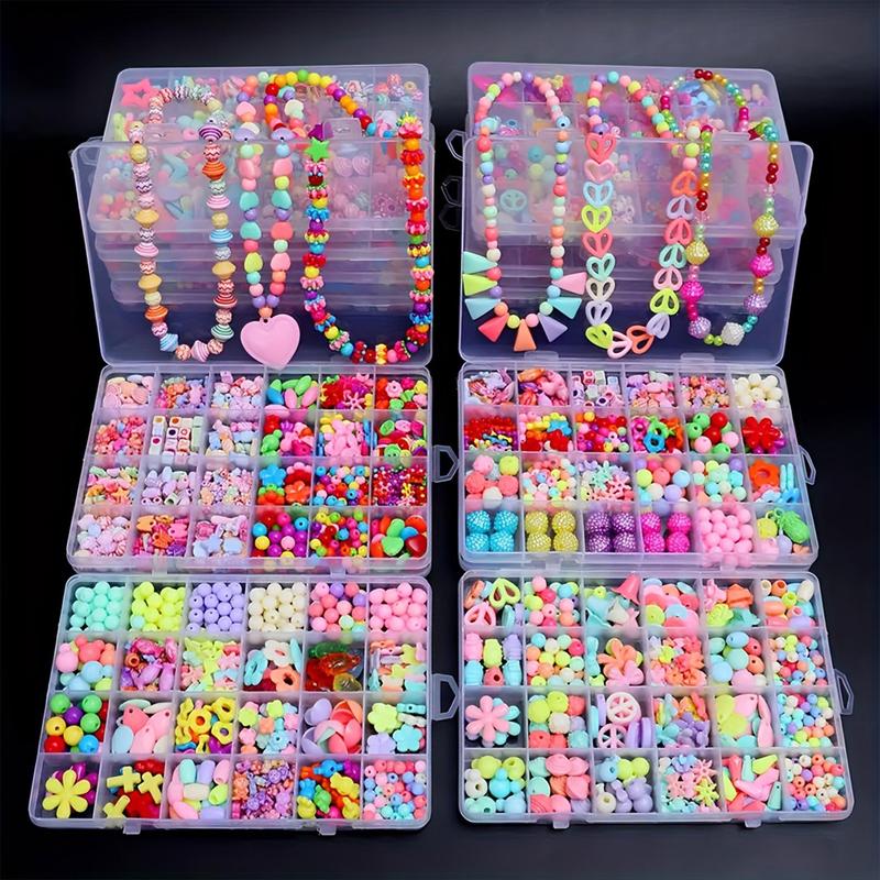 Random Color Bead Bracelet Making Kit, 500 760pcs Jewelry Making Supplies, DIY Jewelry Making Kit for Necklace, Bracelet, Earrings, Pendant, Fun Creative Gift