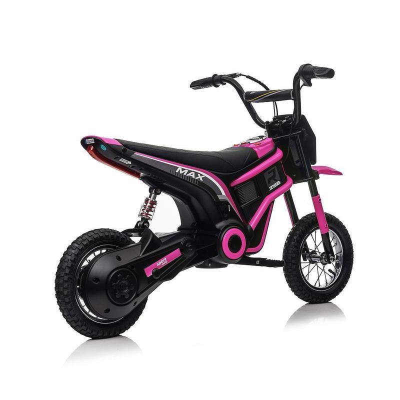 Pink Red Blue Green 24V14ah Kids Ride On 24V Electric Toy Motocross Motorcycle Dirt Bike-XXL large,Speeds up to 14.29MPH,Dual Suspension, Hand-Operated Dual Brakes, Twist Grip Throttle, Authentic Motocross Bike Geometry,Birthday Christmas Gift