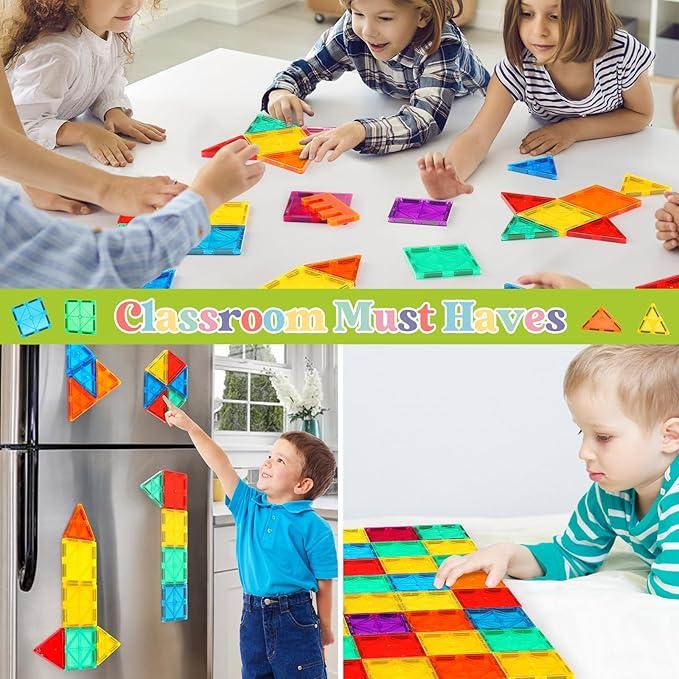 103 PCS Magnetic Building Tiles, Magnetic Tiles Kids Toys Magnet Toys for Toddler Magnetic Blocks Building Toys Preschool STEM Learning Sensory Montessori Toys for 3+ Year Old Boys and Girls, Safe Creativity Toddler Kids Toys, Christmas Toys Gift