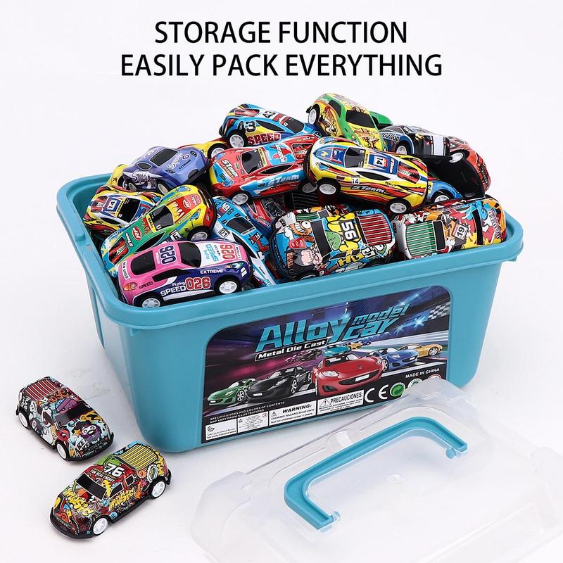 Random Car Toy with Storage Box, 30pcs box Pull Back Car Toy, Classic Car Model Toy, Mini Toys Race Cars, Birthday Gifts, Christmas Gift