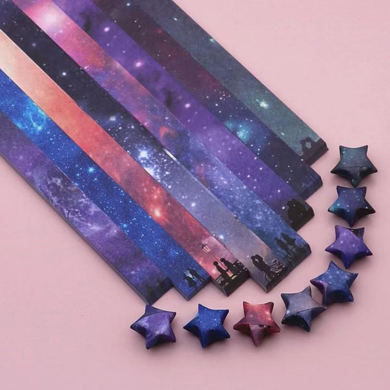 Star Origami Paper Star Paper Strip Sided Origami Stars Paper Lucky Star Decoration Paper Strips DIY Hand Art Crafts (Star Gradient (540 sheets))