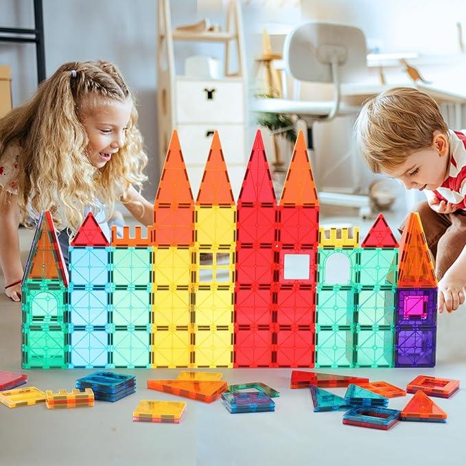 103 PCS Magnetic Building Tiles, Magnetic Tiles Kids Toys Magnet Toys for Toddler Magnetic Blocks Building Toys Preschool STEM Learning Sensory Montessori Toys for 3+ Year Old Boys and Girls, Safe Creativity Toddler Kids Toys, Christmas Toys Gift