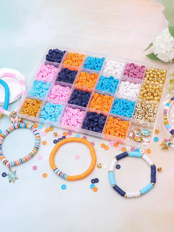 Colorful Beaded Bracelet Making Kit, Wth Butterfly & Turtle Charm, DIY Jewelry Making Kit, Friendship Bracelet Making Set, Colorful Soft Ceramic Beads