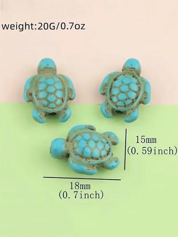 Turquoise Texture Turtle Beaded, Fashionable Beaded for Necklace, Bracelet Making, Trendy All-match & Exquisite Diy Jewelry for Birthday Gift