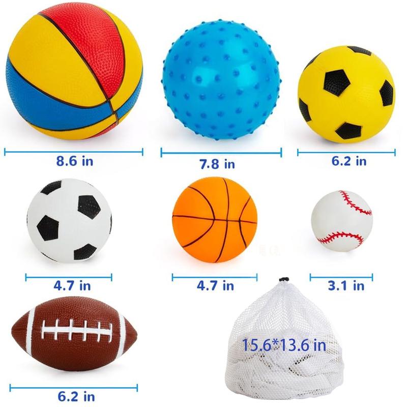 7 Pcs Balls for Kids, Sports Toys, Outdoor Toys for Children, Sports Balls Indoor Outdoor Balls Toys Gifts for Boys Girls