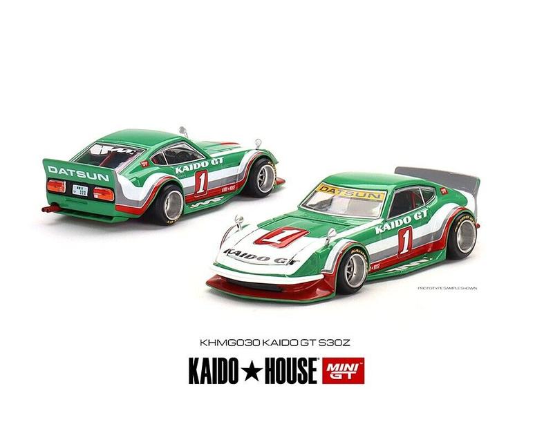 Datsun Fairlady Z Kaido GT V2 RHD (Right Hand Drive) #1 Green with Stripes (Designed by Jun Imai) 