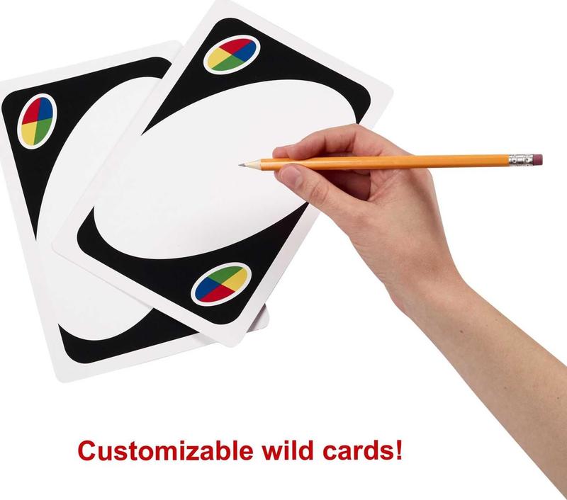 Mattel Games ​Giant UNO Official Card Game for Kids, Adults & Family Night, Oversized Cards & Customizable Wild Cards for 2-10 Players