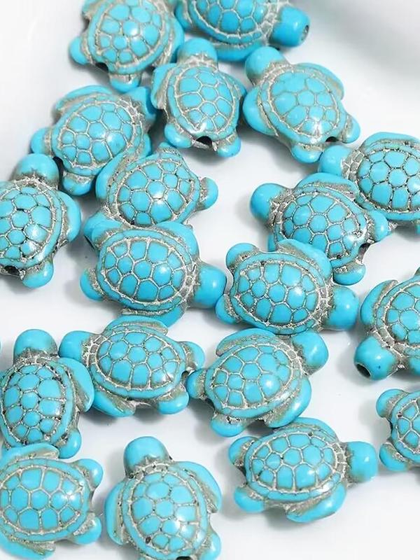 Turquoise Texture Turtle Beaded, Fashionable Beaded for Necklace, Bracelet Making, Trendy All-match & Exquisite Diy Jewelry for Birthday Gift