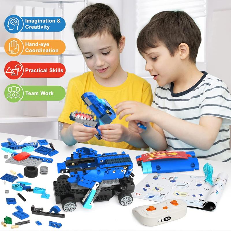 Dinosaur Toys for Kids 8-12 Jurassic Building Kits for Boys 6 7 8 9 10 11 12 + Year Old 343 count Remote Control STEM Projects Building Toys Blocks Sets Educational Birthday Gift for Kid 5-7 8-12