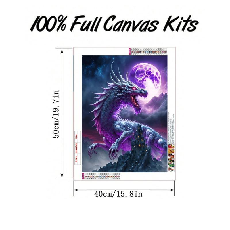 Dragon Pattern DIY Diamond Arts Colorful Painting Kit without Frame, DIY Decorative Art Picture, Wall Art Decor for Home Living Room Bedroom