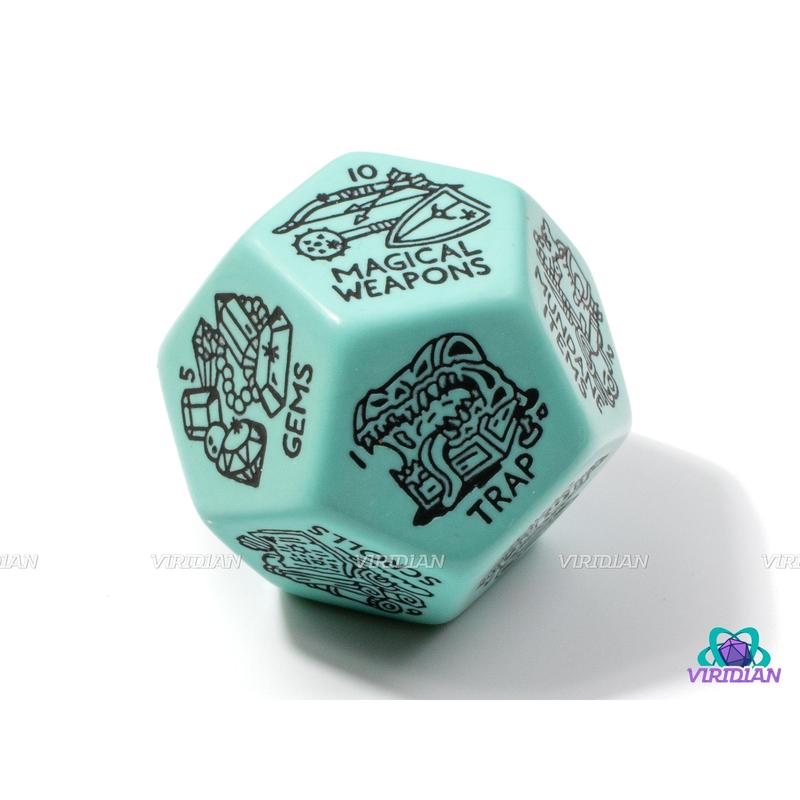 Treasure Generator Die | Random D&D Loot Reward Trove Dice, 30mm | Giant Acrylic D12 (1)