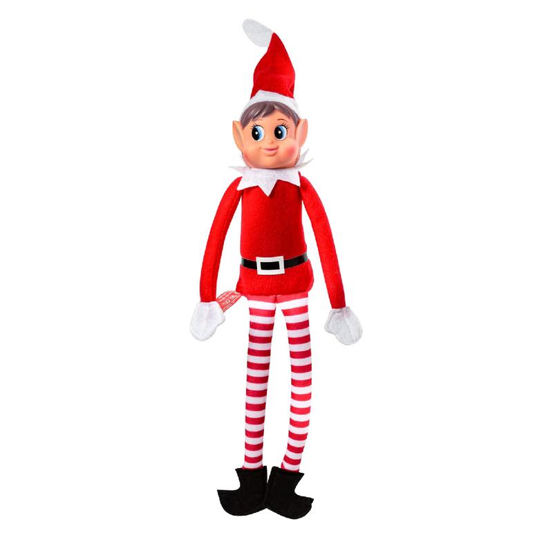 Christmas Elf Behaving Badly Plush Toy | Elfette Novelty Long Bendy Naughty Girl Christmas Doll | 12 Inches Red Velvet