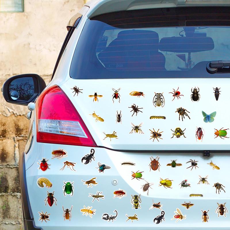 50pcs set Realistic Insect Sticker, Cute Animal Stickers for DIY Scrapbook Water Bottle Decoration