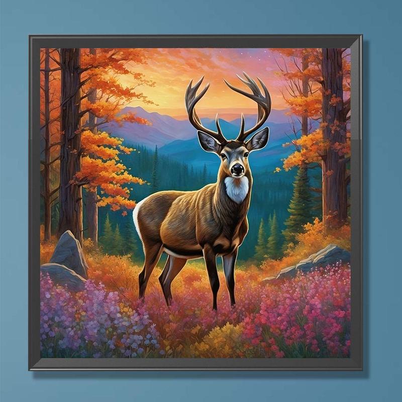 Deer Pattern DIY Diamond Arts Colorful Painting Kit without Frame, DIY 5D Diamond Arts Colorful Painting Kit, Wall Art Decor for Home Living Room