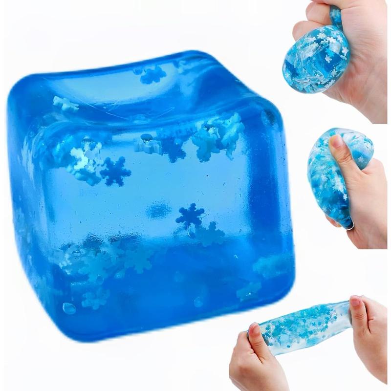 Ice Cube Squishy Toys, Squishy Fidget Toys, Cube Block Stress Balls for Adults Stress Relief