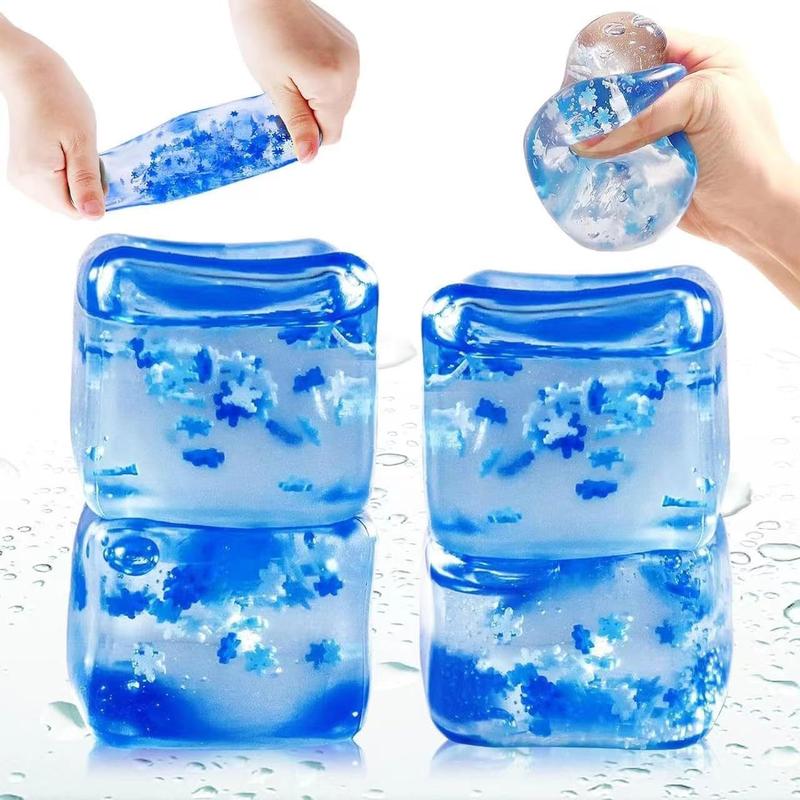 Ice Cube Squishy Toys, Squishy Fidget Toys, Cube Block Stress Balls for Adults Stress Relief