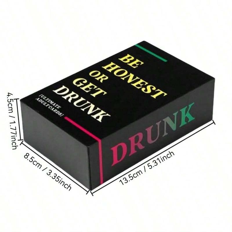 Be-Honest Or Get Drunk Game Card, Adult Drinking Game Card, Fun Naughty Challenges and Dares Card for Game Nights Parties Weekends Away