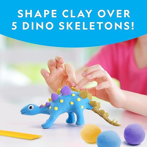 24 Pack Dinosaur DIY Craft 48 Pcs Build Dinosaur Craft Kit Decoration Air Dry Modeling Clay for Holiday Party DIY Gift Indoor Outdoor Decoration