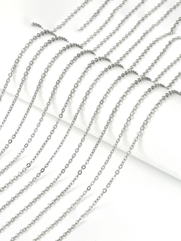 20pcs Stainless Steel Minimalist Necklace, Cable Chains with Lobster Clasps for Diy Jewelry Making, Trendy All-match & Exquisite Diy Jewelry