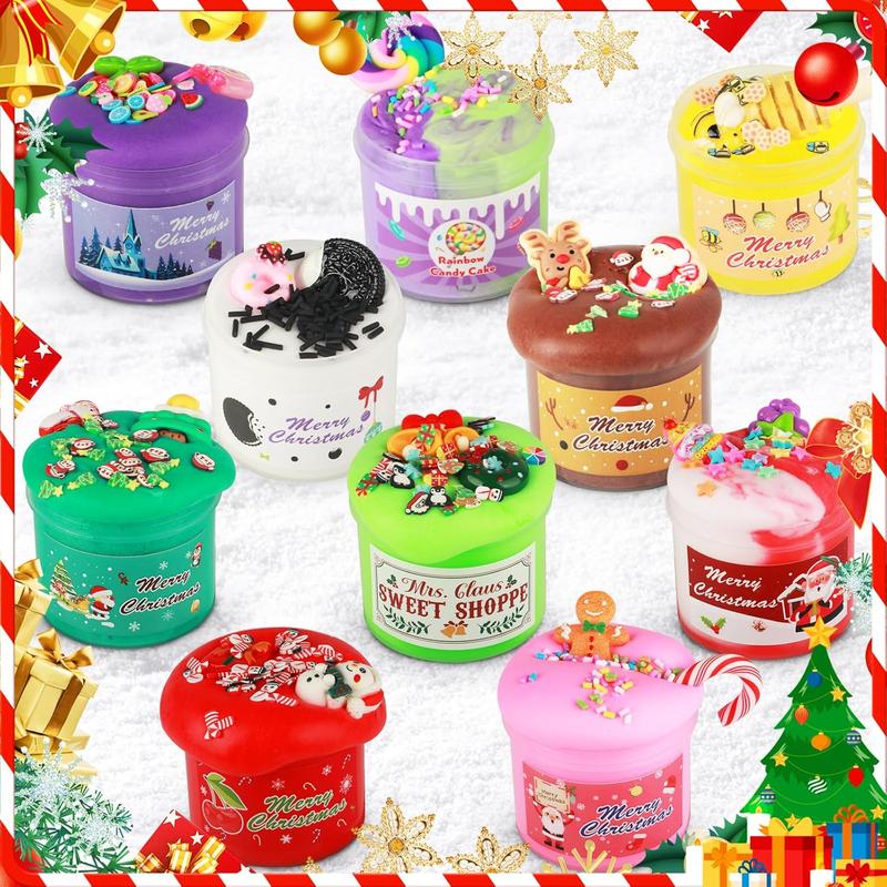 Slime Christmas Countdown Calendar with 24 Fluffy Slimes and Charm Toys