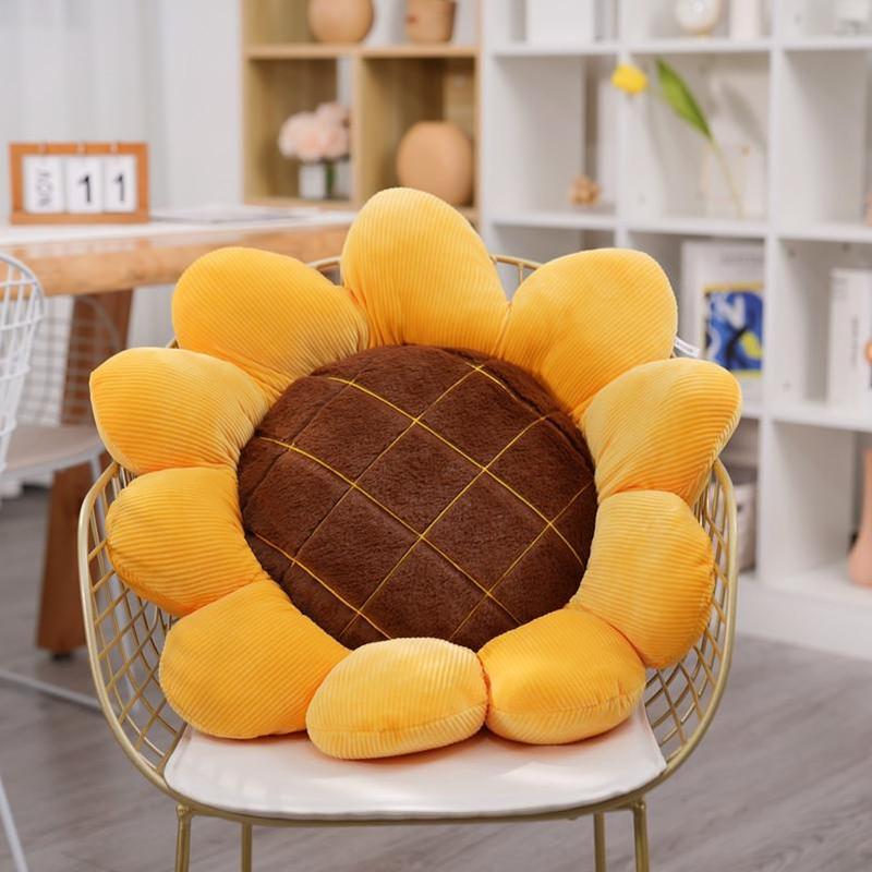 Sunflower Design Plush Pillow, Soft Stuffed Toy, Cute Plush for Kids and Adults, Comfortable Soft Plush for Home Decor, Home Items