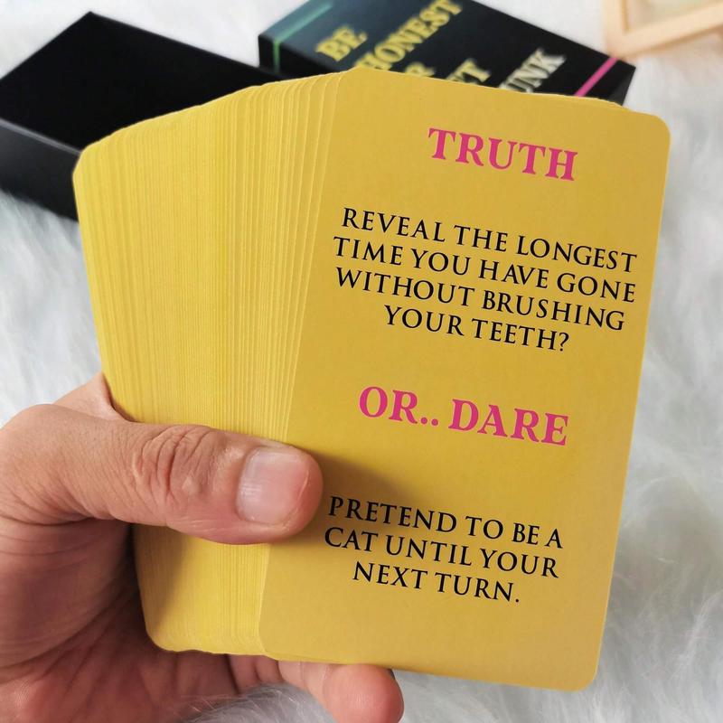 Be-Honest Or Get Drunk Game Card, Adult Drinking Game Card, Fun Naughty Challenges and Dares Card for Game Nights Parties Weekends Away