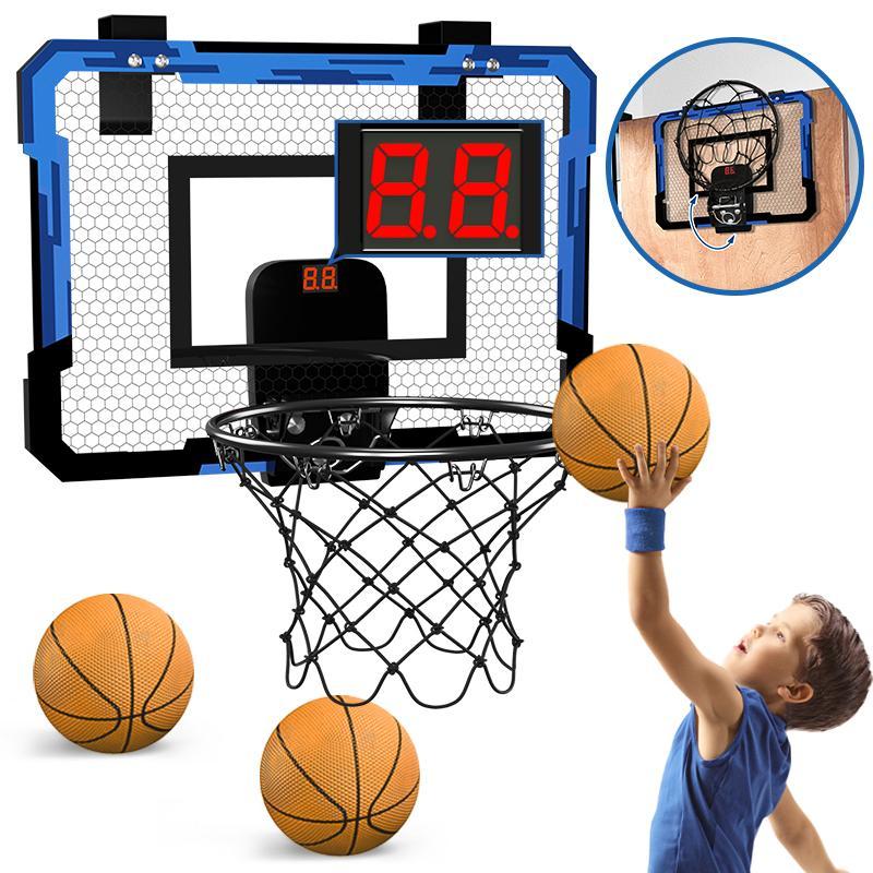 Mini Indoor Basketball Hoop, 1 Set Portable Basketball Hoop & 3 Balls & Pump, Parent-child Interactive Basketball Game Toy for Boys & Girls